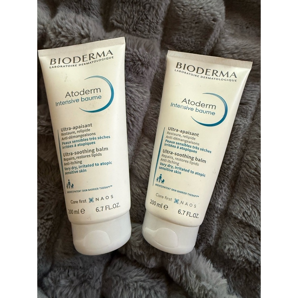 New Set of 2 Bioderma Atoderm Intensive Baume 200ml 6.7oz‎ Ultra-Soothing Balm